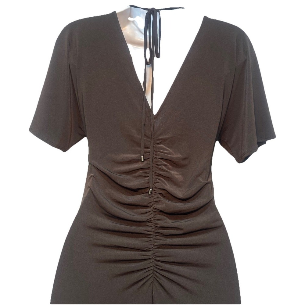 White House Black Market Dress Women's Small Black Maxi Stretch Short  Sleeves - Picture 3 of 9